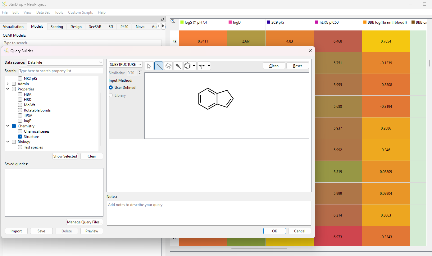 Database access feature of StarDrop drug visualisation software