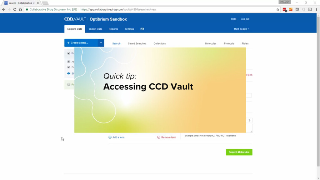 Accessing CDD vault in StarDrop video banner