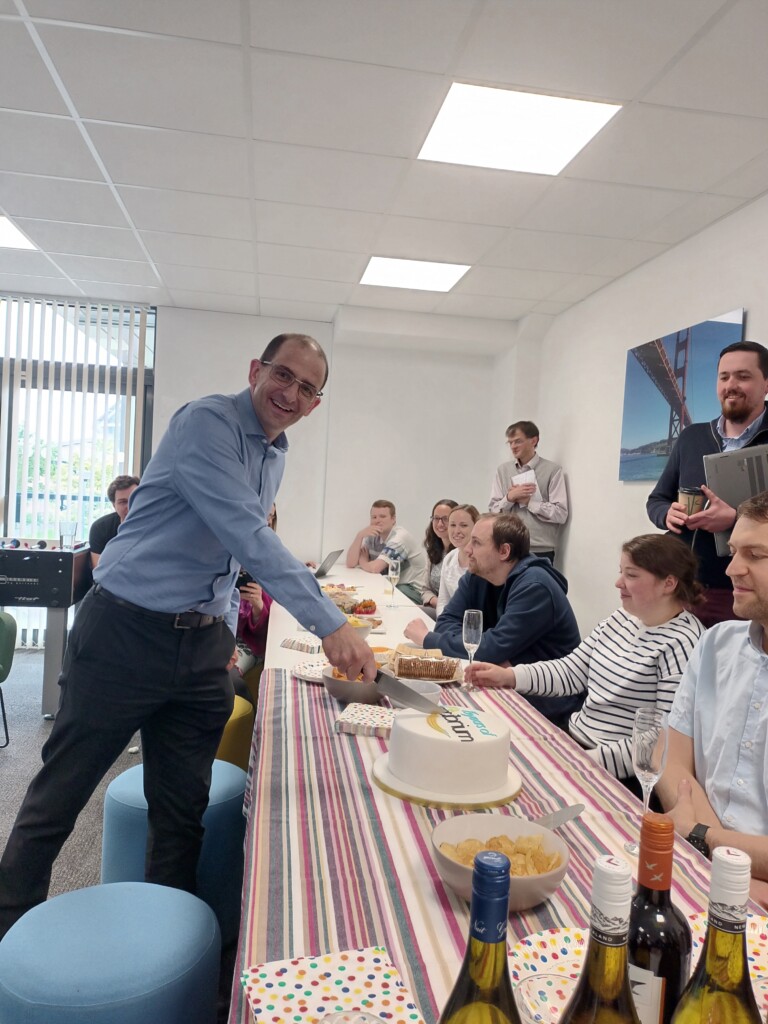 Matt cutting the cake for our 15th anniversary