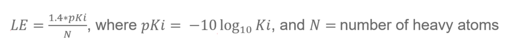 Metric for ligand efficiency script for StarDrop
