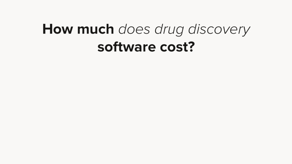 How much does drug discovery software cost Front card